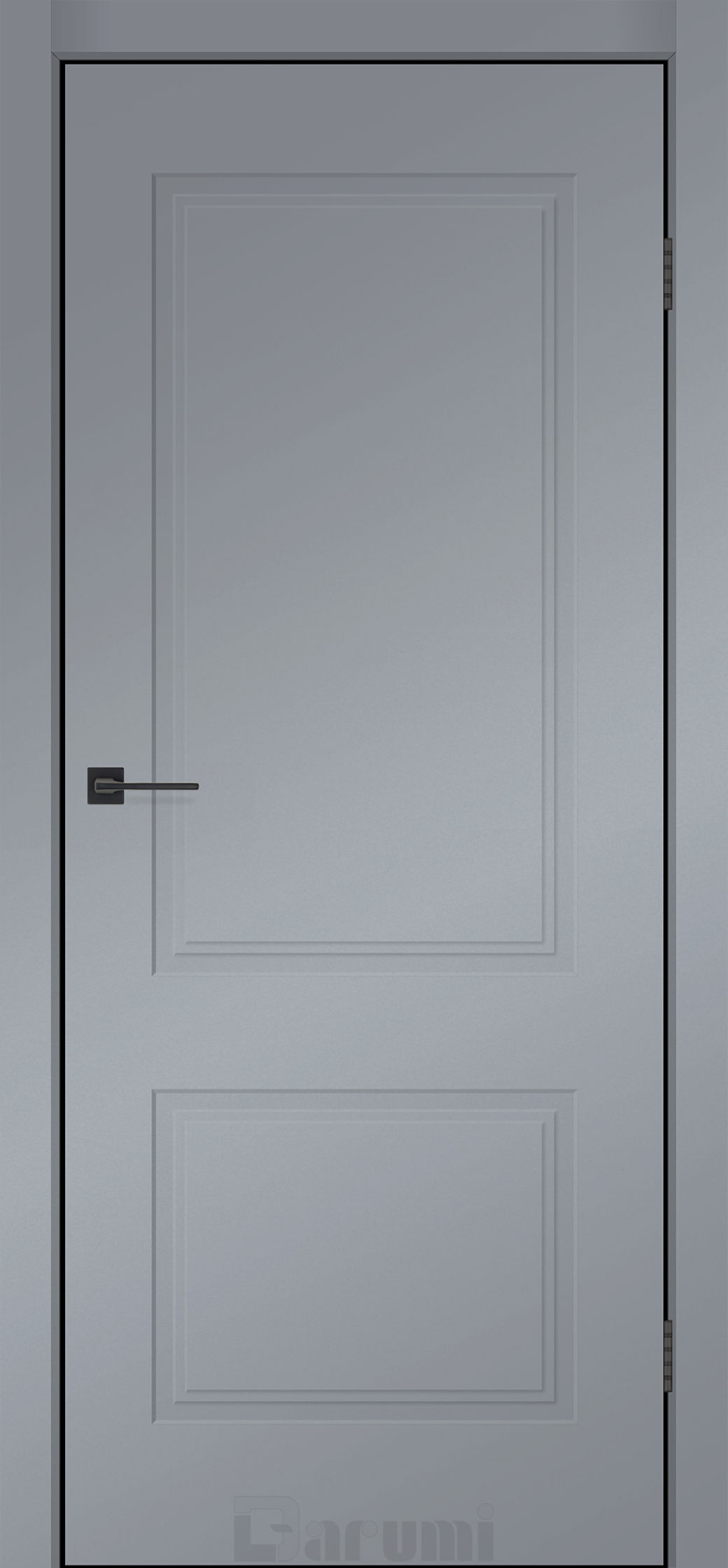 Міжкімнатні двері Darumi SINTRA Classic-02 (40 мм) Сріблястий блиск глухе з чорним торцем