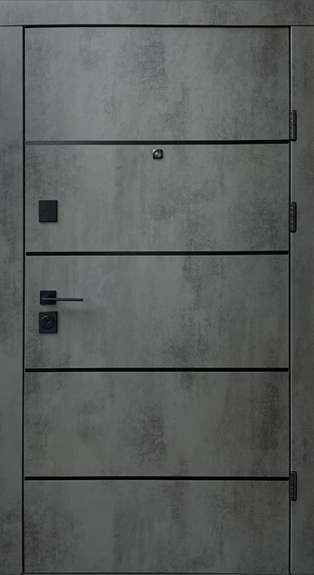 Вхідні двері Qdoors, колекція  Преміум, Комбі-Ак/гладь, оксид темний / бетон сніжний