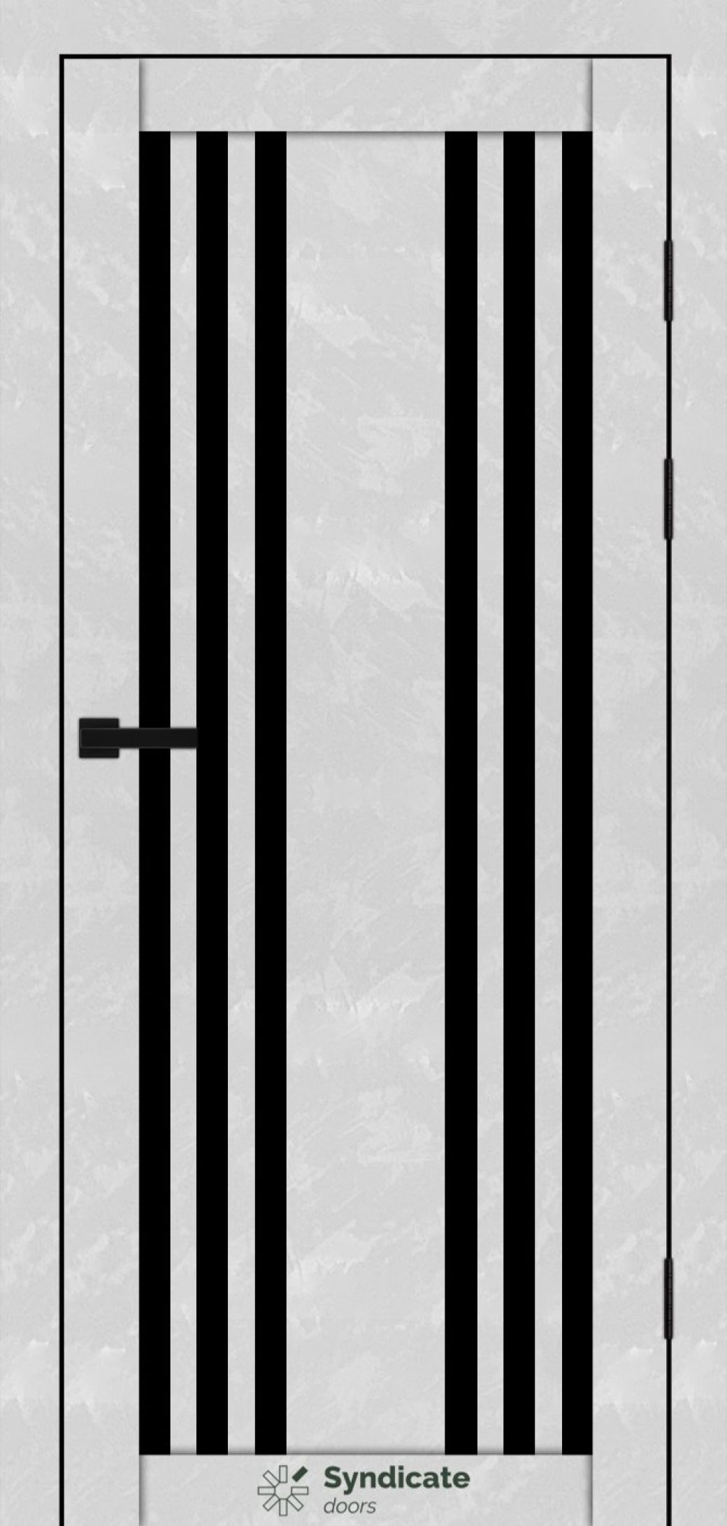 Міжкімнатні двері Syndicate Doors (40 мм)  PVC SD-126 Бетон білий Чорне