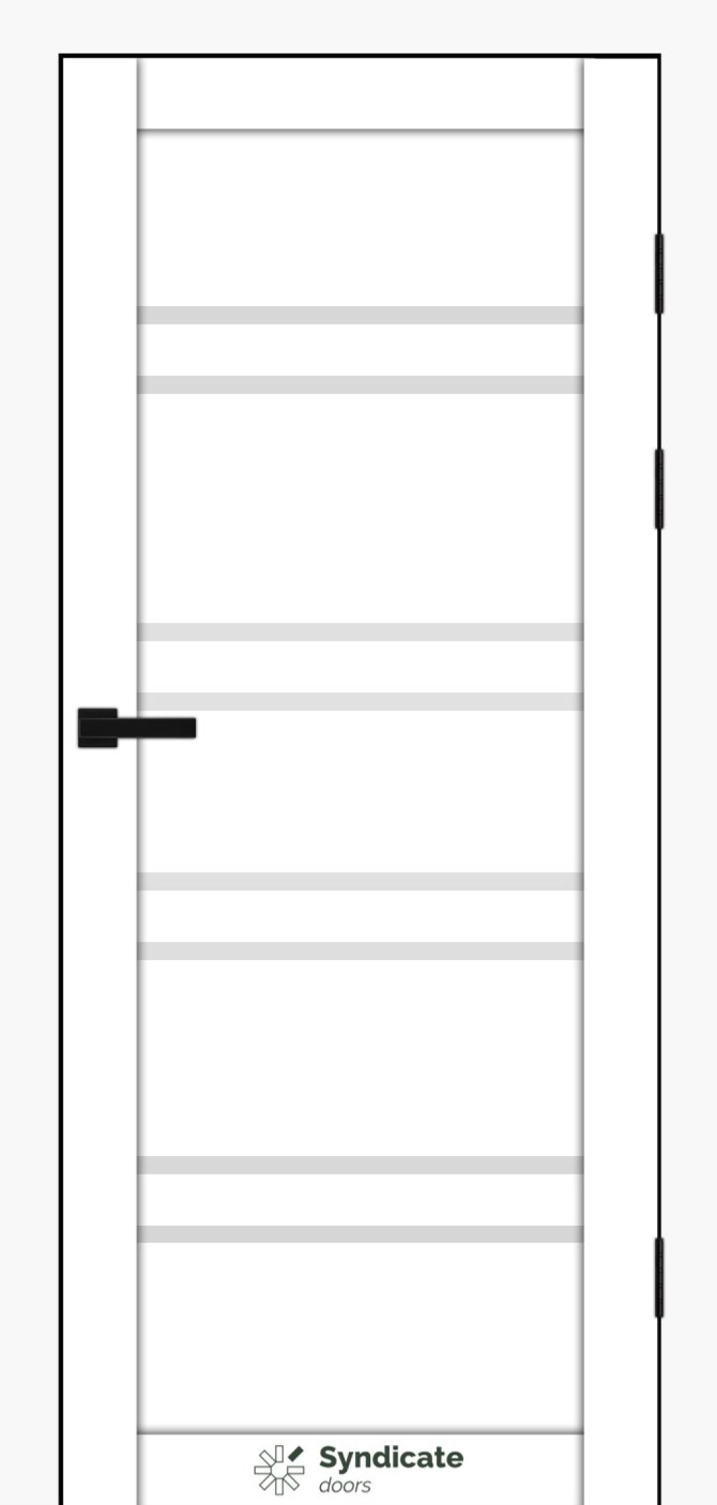 Міжкімнатні двері Syndicate Doors (40 мм)  PVC SD-118 Білий оксамит Сатин