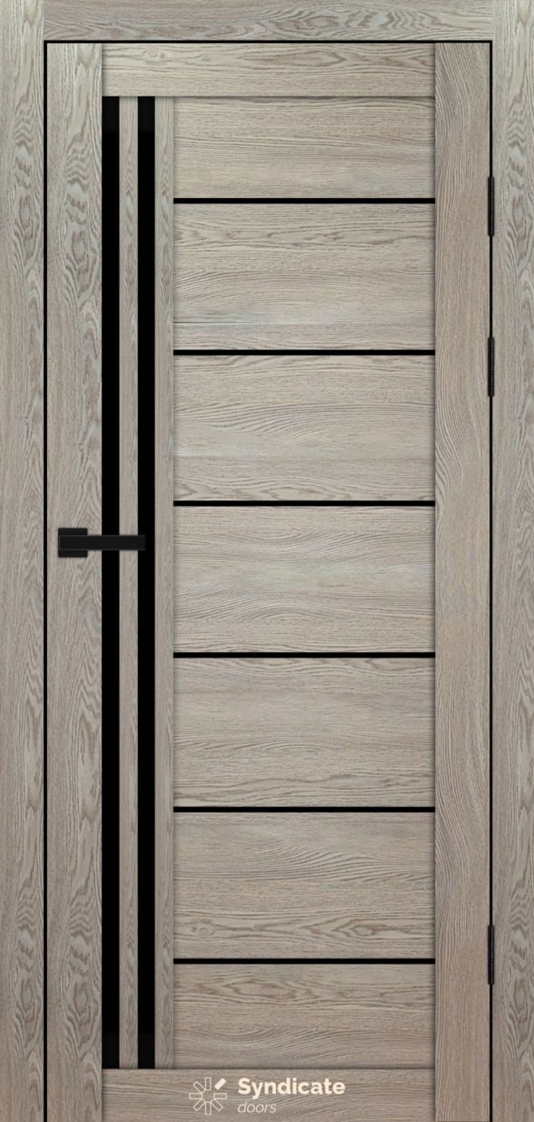 Міжкімнатні двері Syndicate Doors (40 мм)  PVC SD-114 Дуб натуральний Чорне