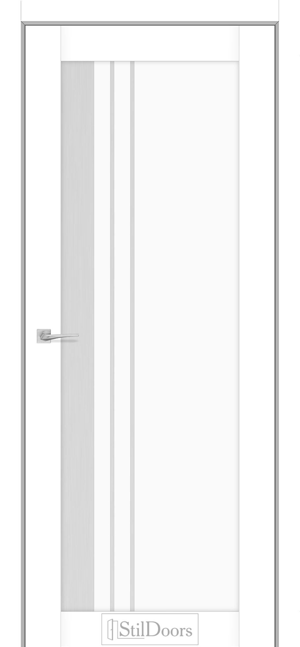 Міжкімнатні Двері StilDoors Bellano (40мм.) Білий Кристал Сатин білий