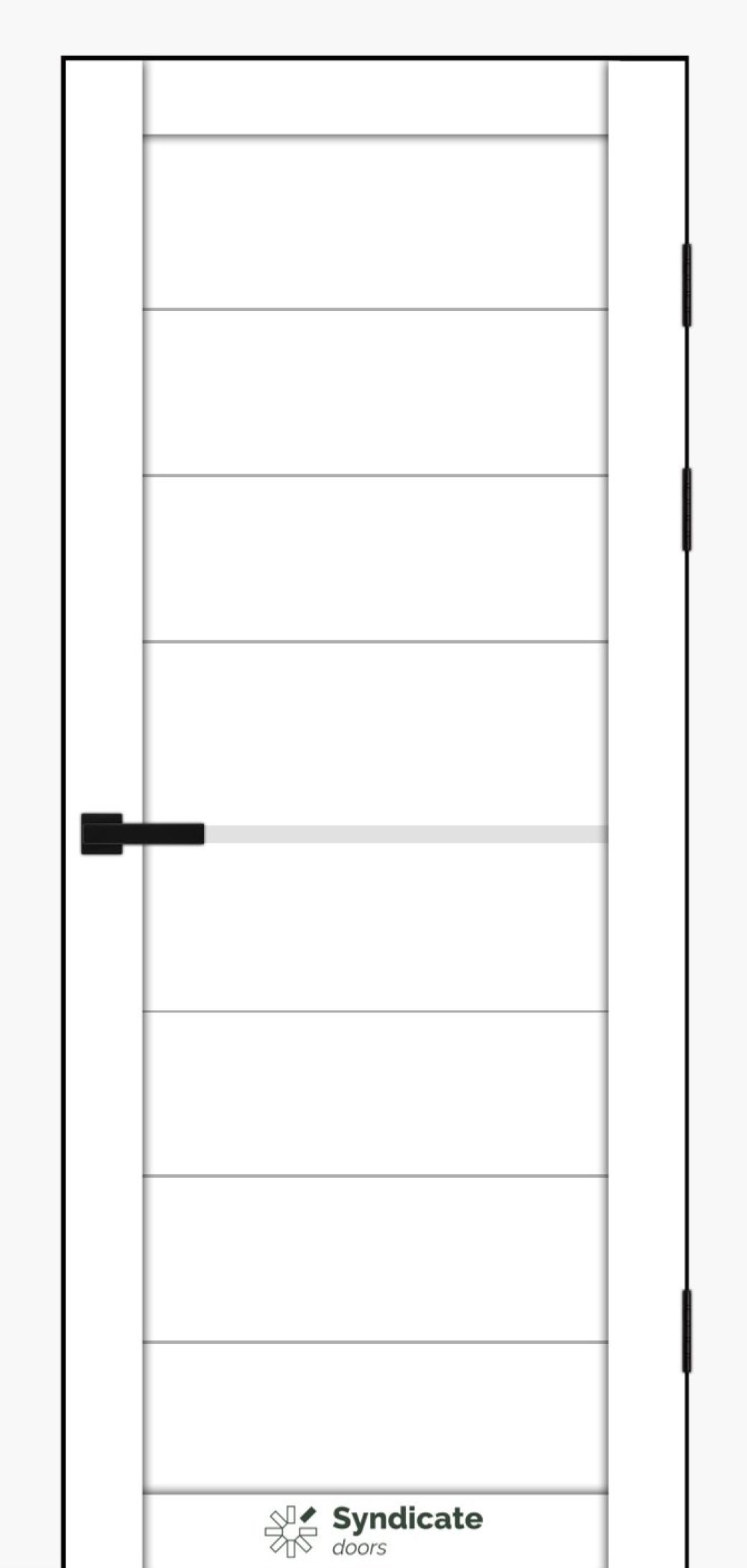 Міжкімнатні двері Syndicate Doors (40 мм)  PVC SD-129 Білий оксамит Сатин