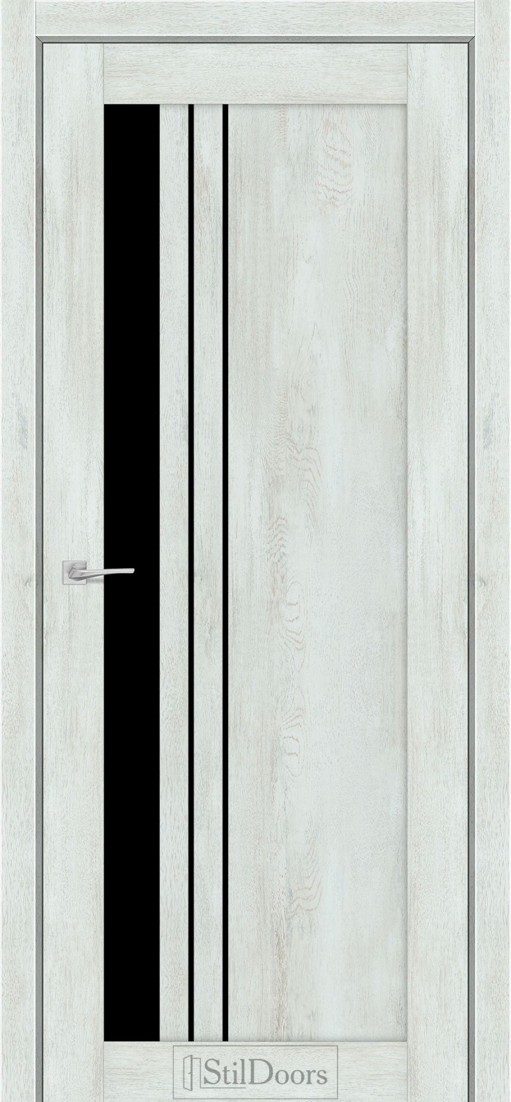 Міжкімнатні Двері StilDoors Bellano (40мм.) Вуд Стайл Чорне скло