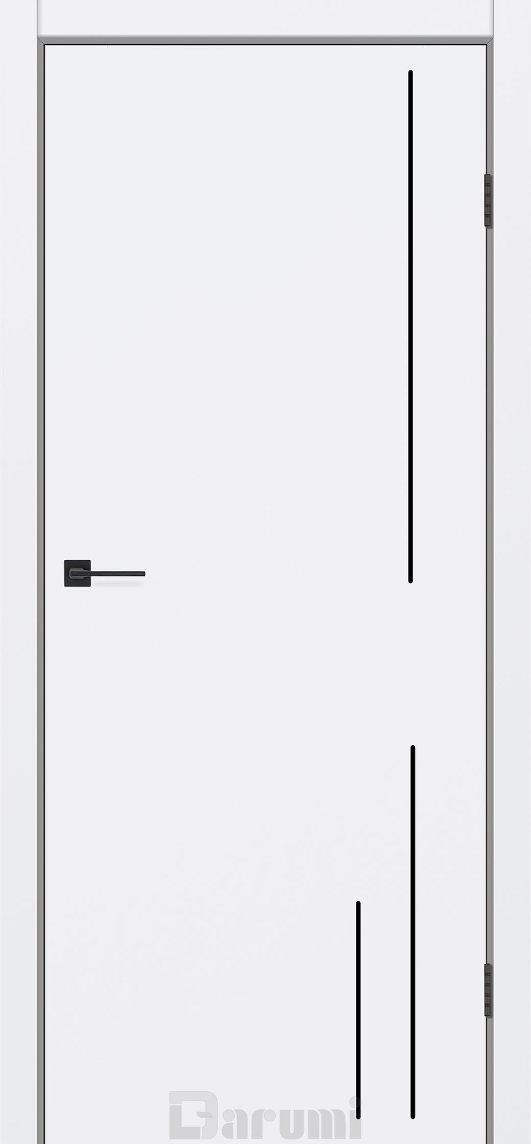 Міжкімнатні двері Darumi Plato Line PTL-05 (40 мм) Білий матовий глухе з алюмінієвим молдінгом та алюм. торцем