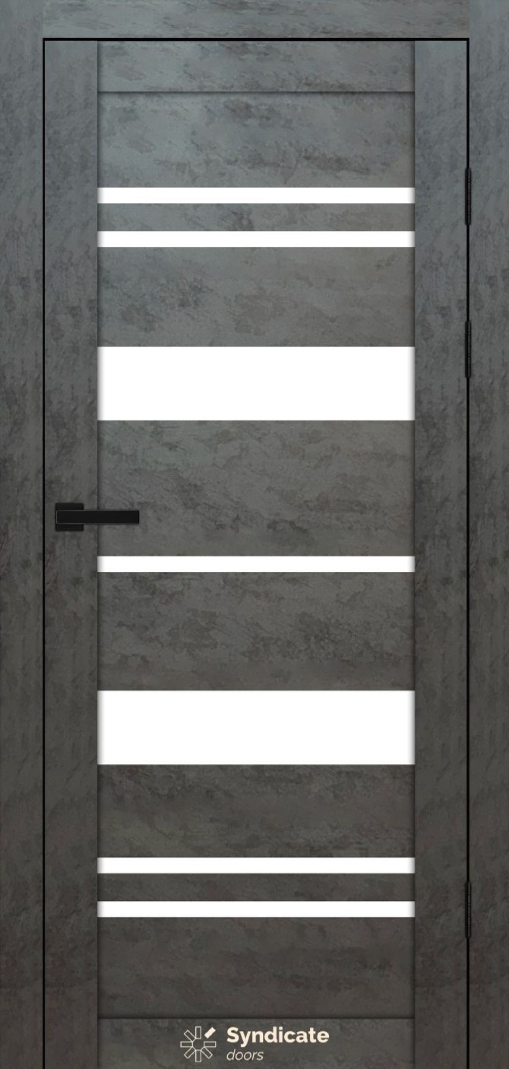 Міжкімнатні двері Syndicate Doors (40 мм)  PVC SD-104 Бетон темний Сатин
