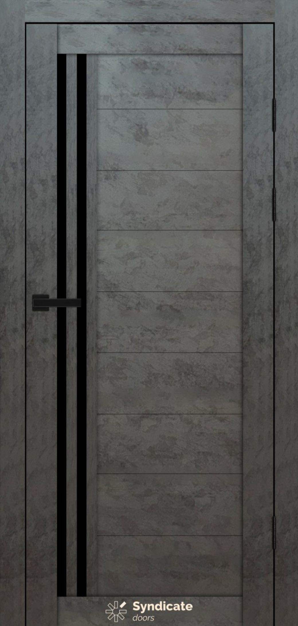 Міжкімнатні двері Syndicate Doors (40 мм)  PVC SD-135 Бетон темний Чорне