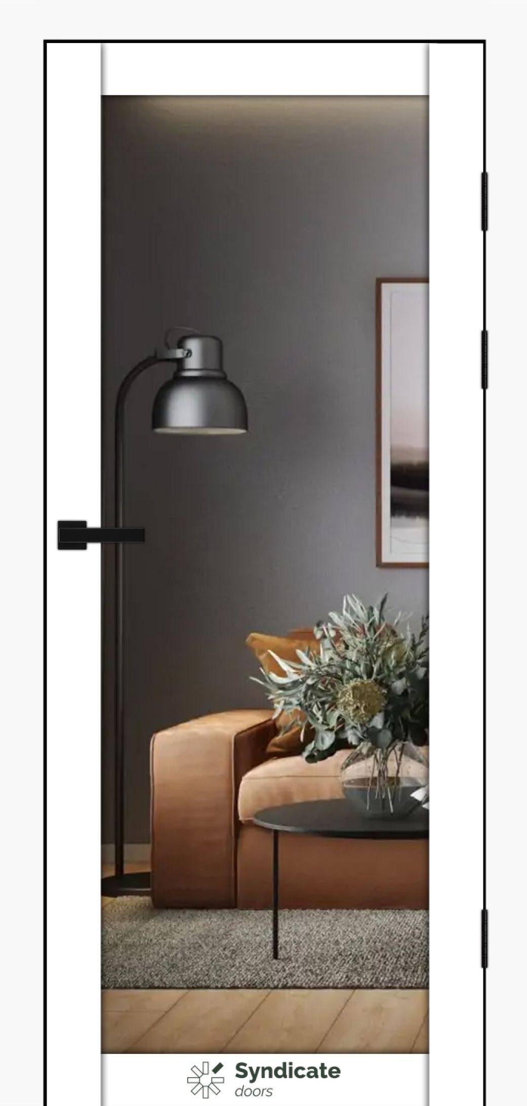 Міжкімнатні двері Syndicate Doors (40 мм)  PVC SD-137 Білий оксамит Дзеркало