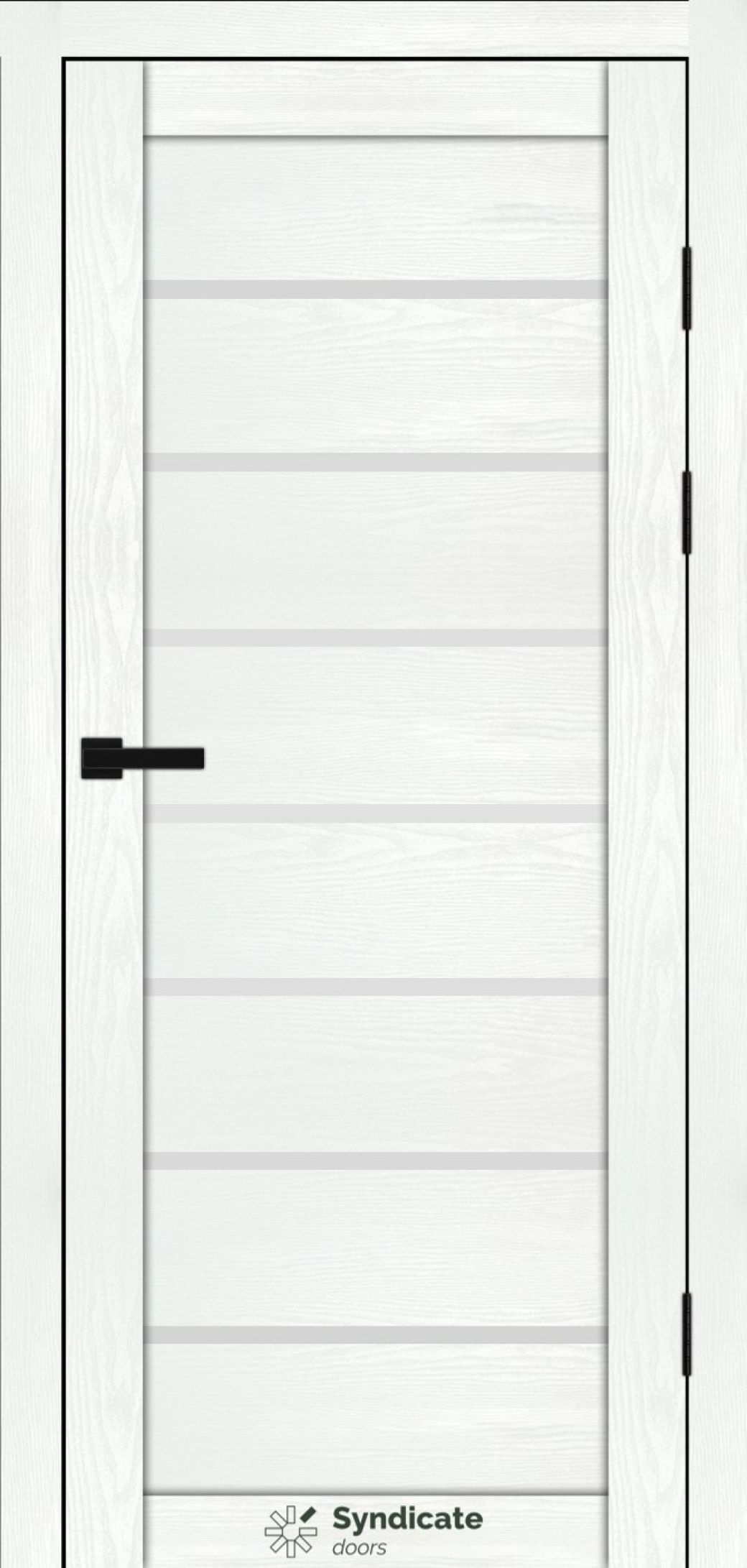 Міжкімнатні двері Syndicate Doors (40 мм)  PVC SD-102 Біла структура Сатин