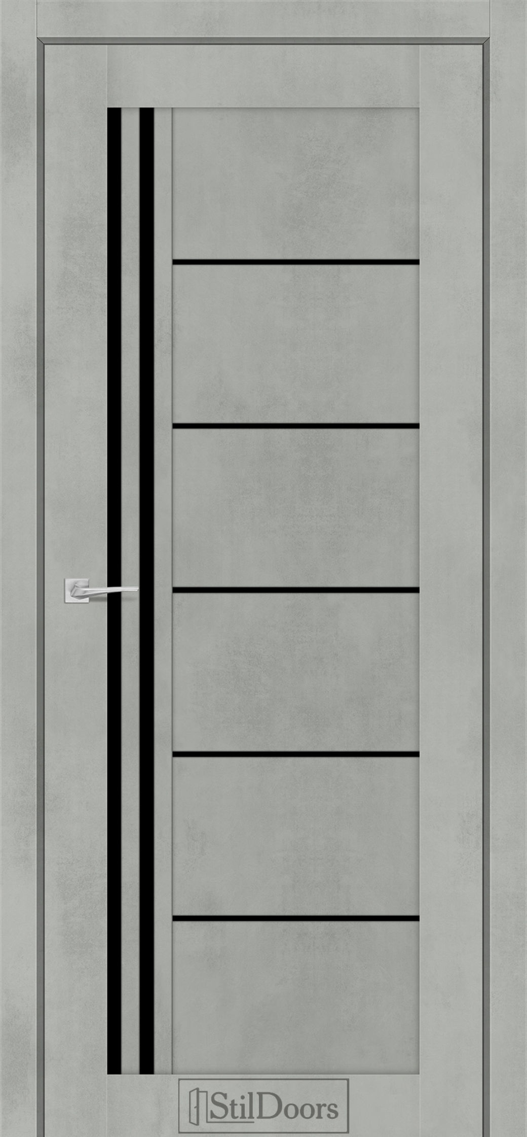 Міжкімнатні Двері StilDoors Vitano (40мм.) Бетон Тефра Чорне скло