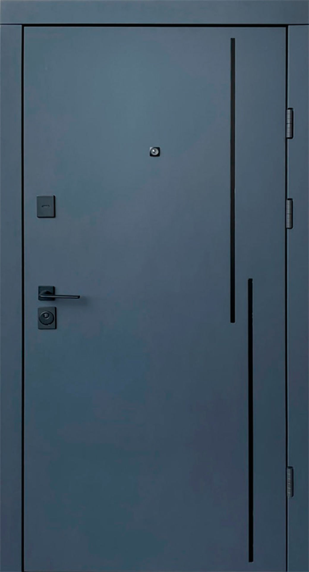 Вхідні двері Qdoors, колекція Ультра, Крос-АК, антрацит/біла шагрень