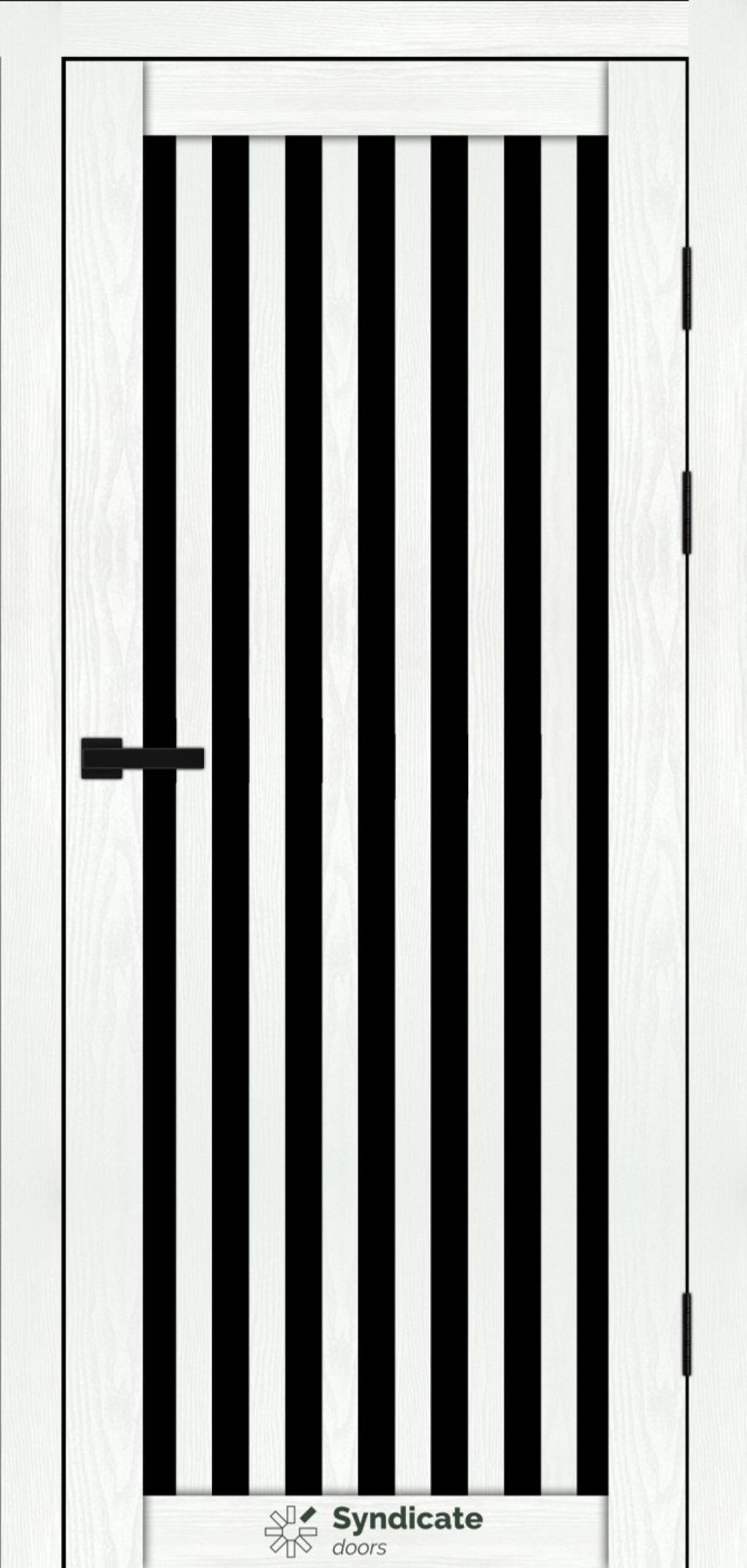 Міжкімнатні двері Syndicate Doors (40 мм)  PVC SD-125 Біла структура Чорне