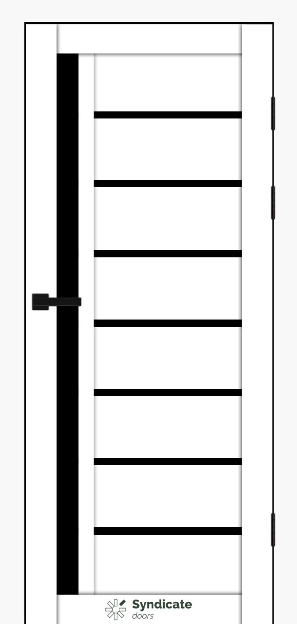 Міжкімнатні двері Syndicate Doors (40 мм)  PVC SD-101 Білий оксамит Чорне