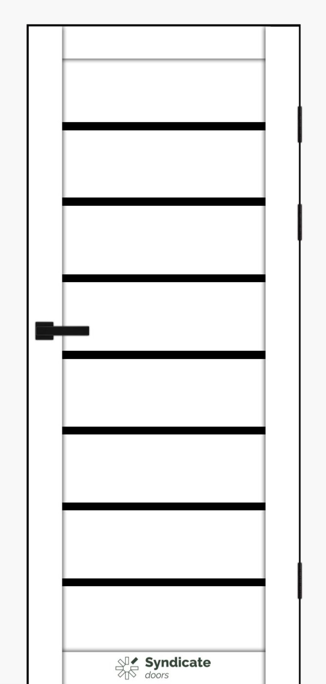 Міжкімнатні двері Syndicate Doors (40 мм)  PVC SD-102 Білий оксамит Чорне