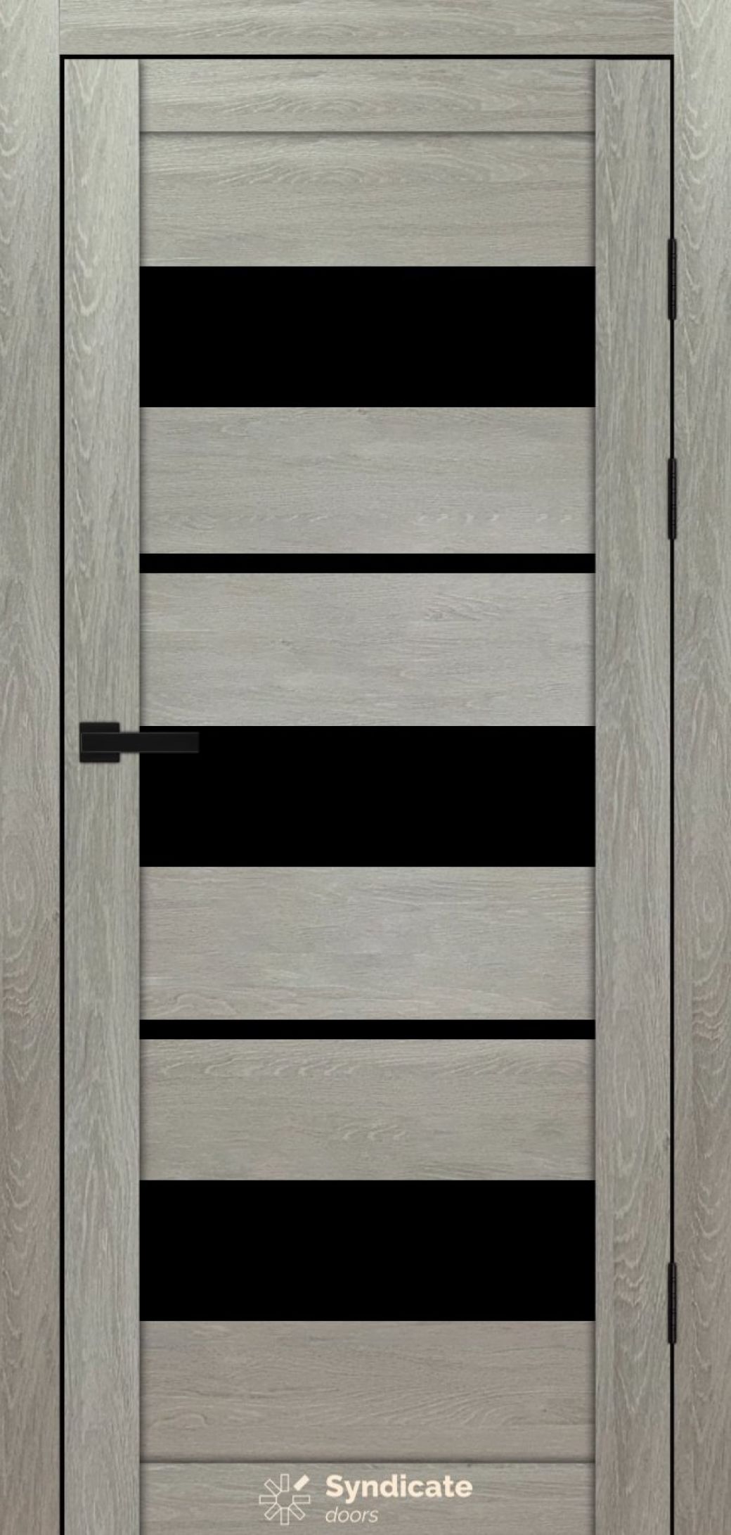 Міжкімнатні двері Syndicate Doors (40 мм)  PVC SD-105 Дуб ровера Чорне