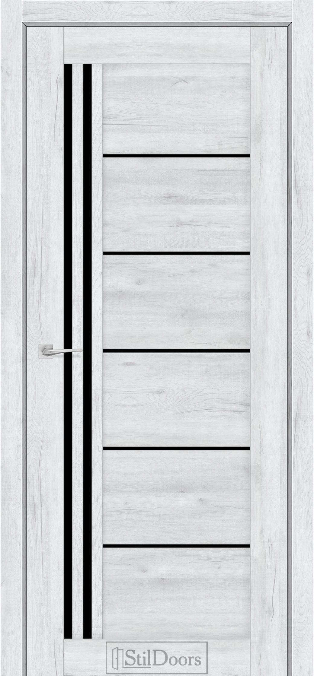 Міжкімнатні Двері StilDoors Vitano (40мм.) Дуб Альпійський Чорне скло