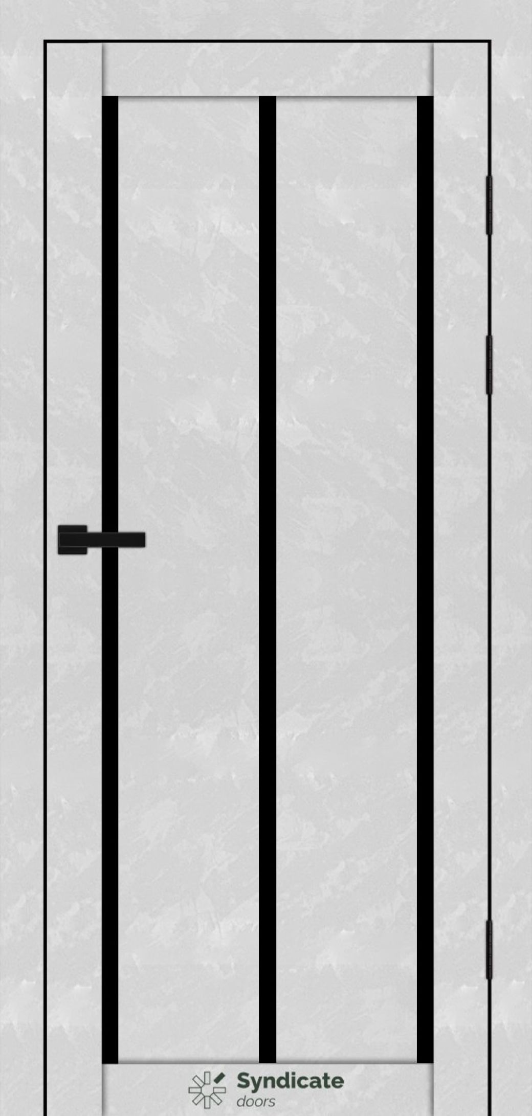 Міжкімнатні двері Syndicate Doors (40 мм)  PVC SD-128 Бетон білий Чорне