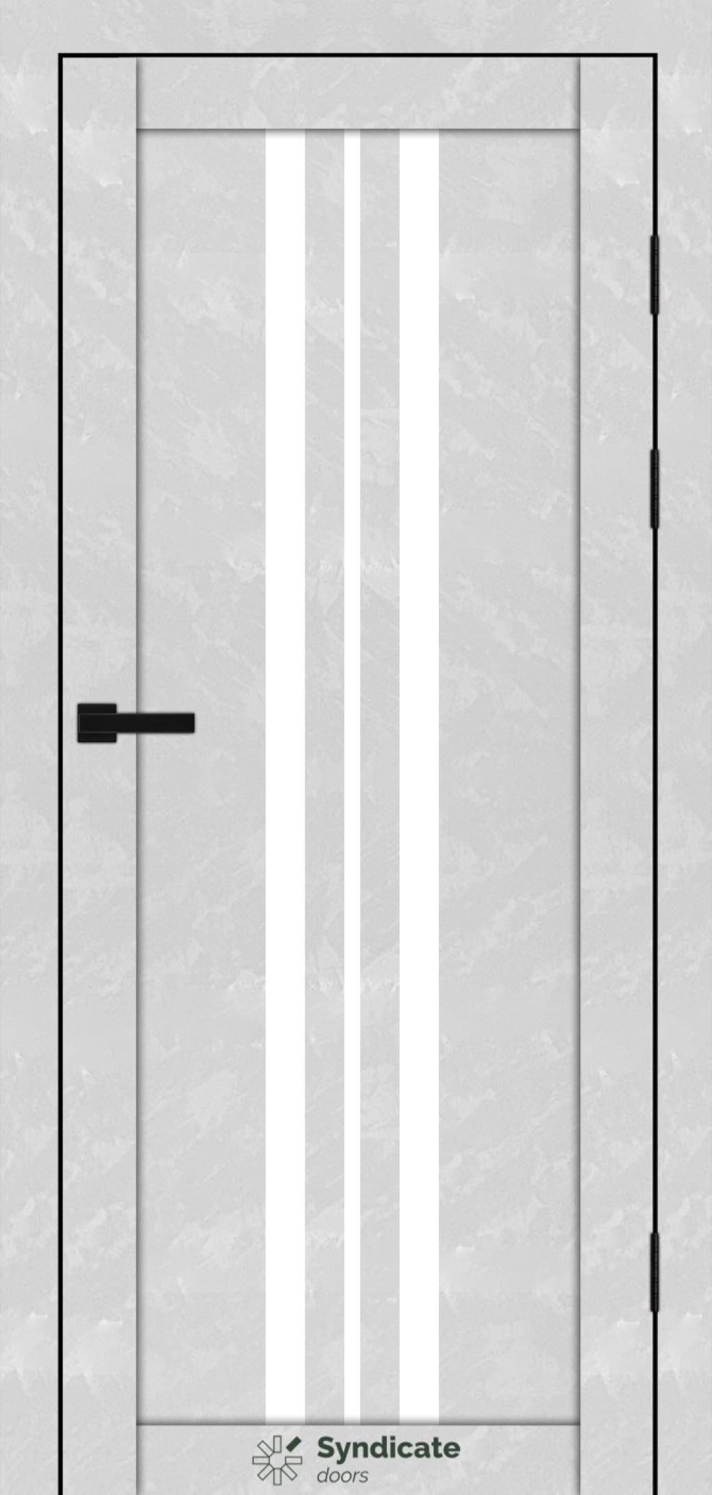 Міжкімнатні двері Syndicate Doors (40 мм)  PVC SD-107 Бетон білий Сатин
