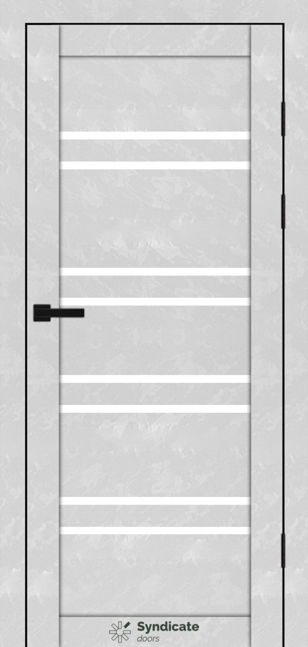 Міжкімнатні двері Syndicate Doors (40 мм)  PVC SD-118 Бетон білий Сатин