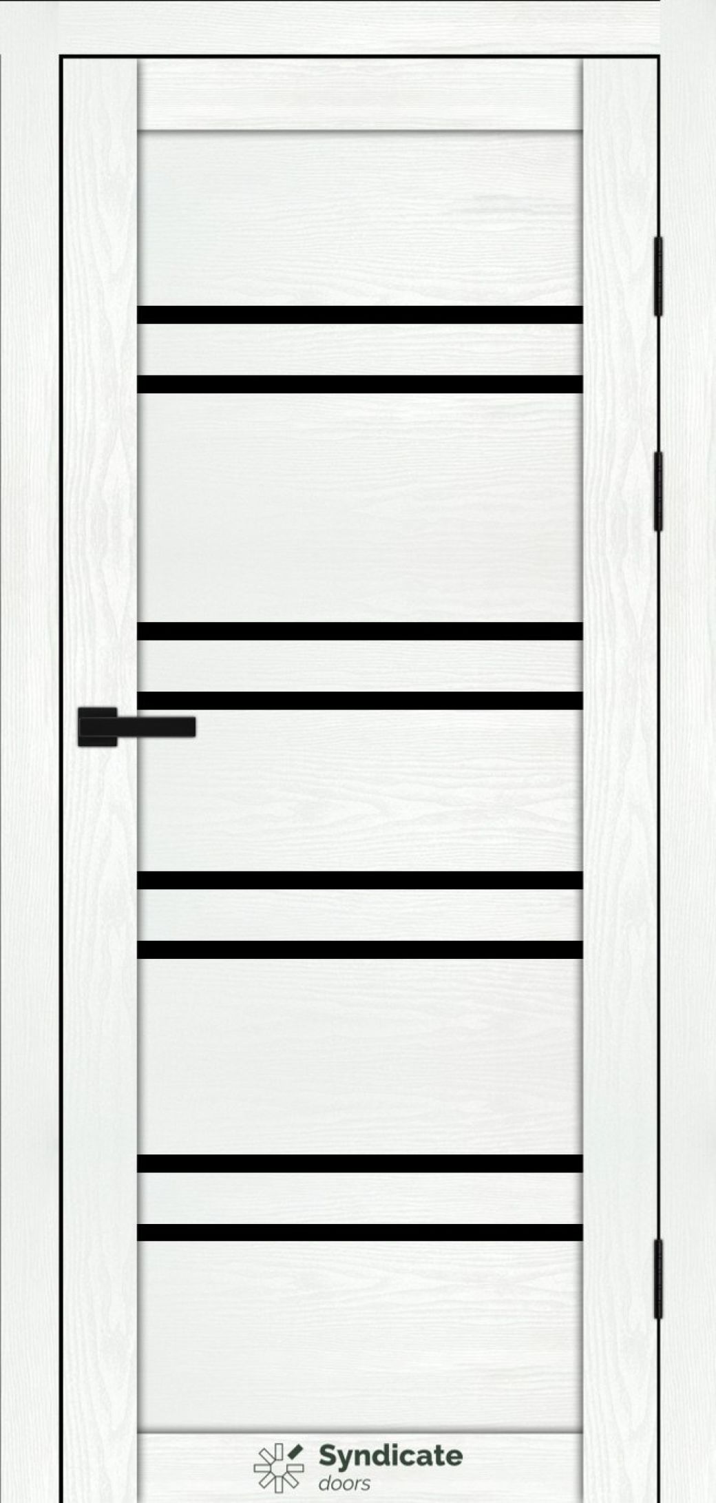 Міжкімнатні двері Syndicate Doors (40 мм)  PVC SD-118 Біла структура Чорне
