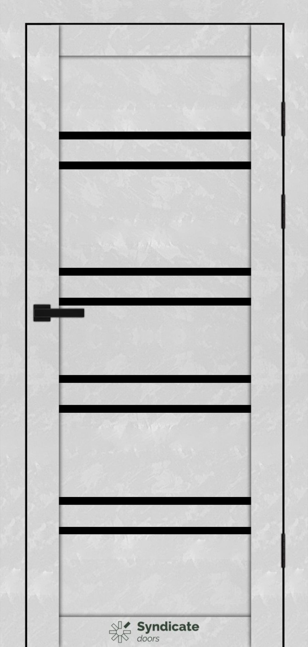 Міжкімнатні двері Syndicate Doors (40 мм)  PVC SD-118 Бетон білий Чорне