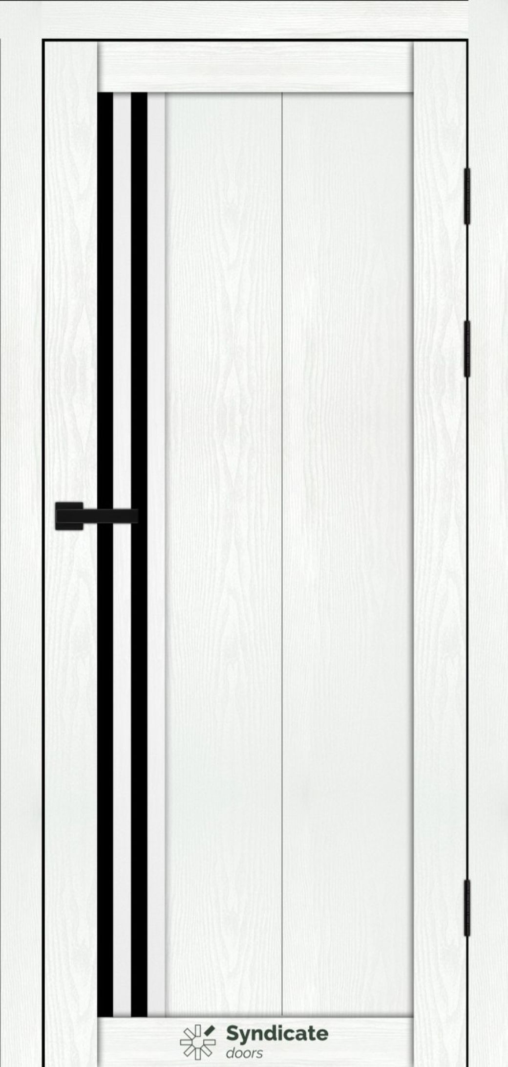 Міжкімнатні двері Syndicate Doors (40 мм)  PVC SD-136 Біла структура Чорне