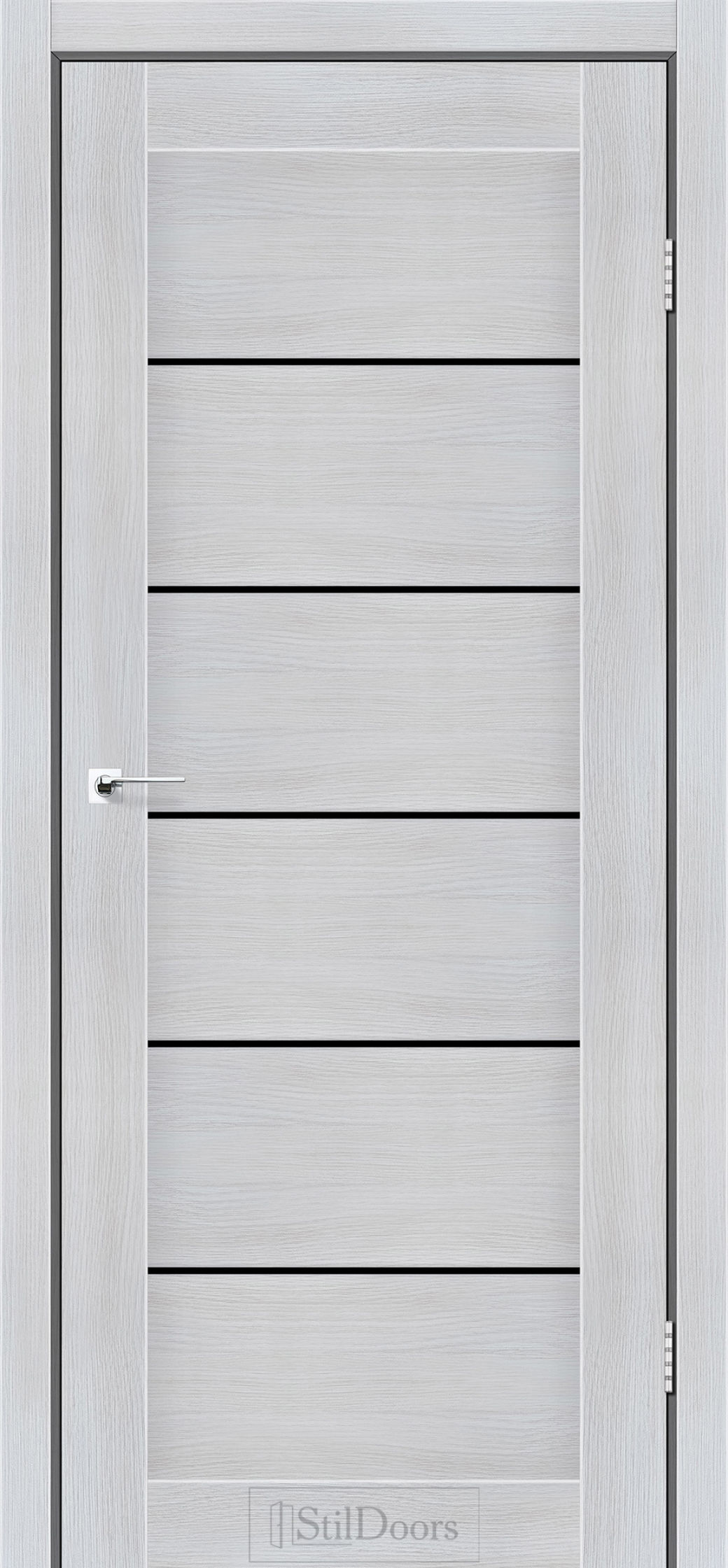 Міжкімнатні Двері StilDoors Victoria (40мм.) Кремове Дерево Чорне скло