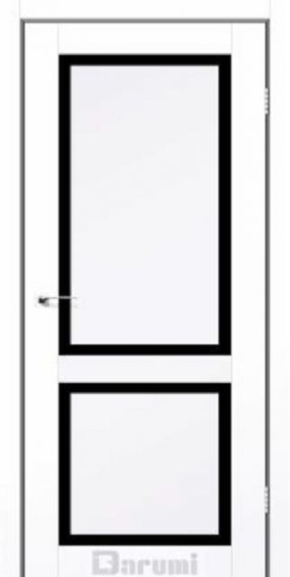 Міжкімнатні двері Darumi Ramona (40мм) Білий матовий Чорне Скло