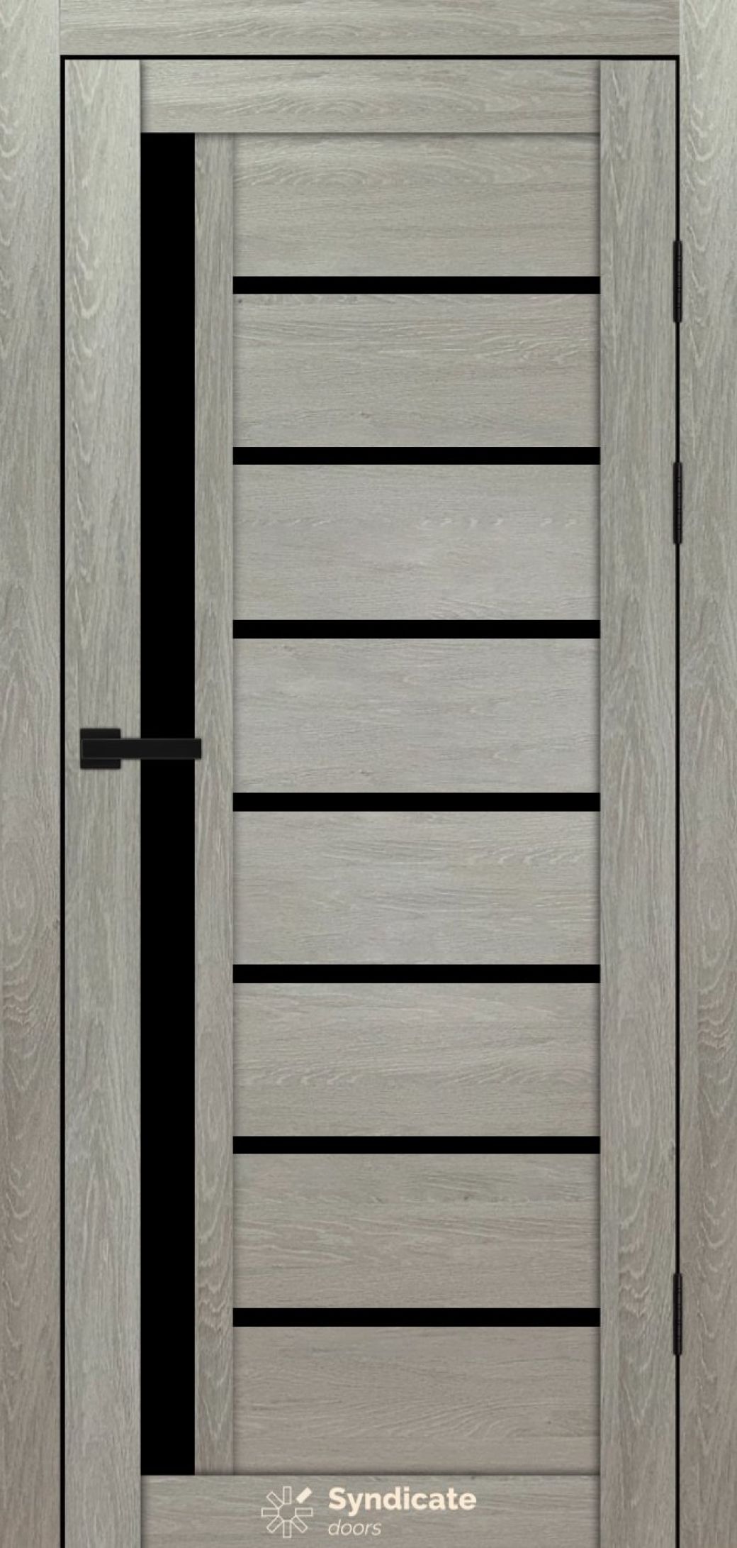 Міжкімнатні двері Syndicate Doors (40 мм)  PVC SD-101 Дуб ровера Чорне