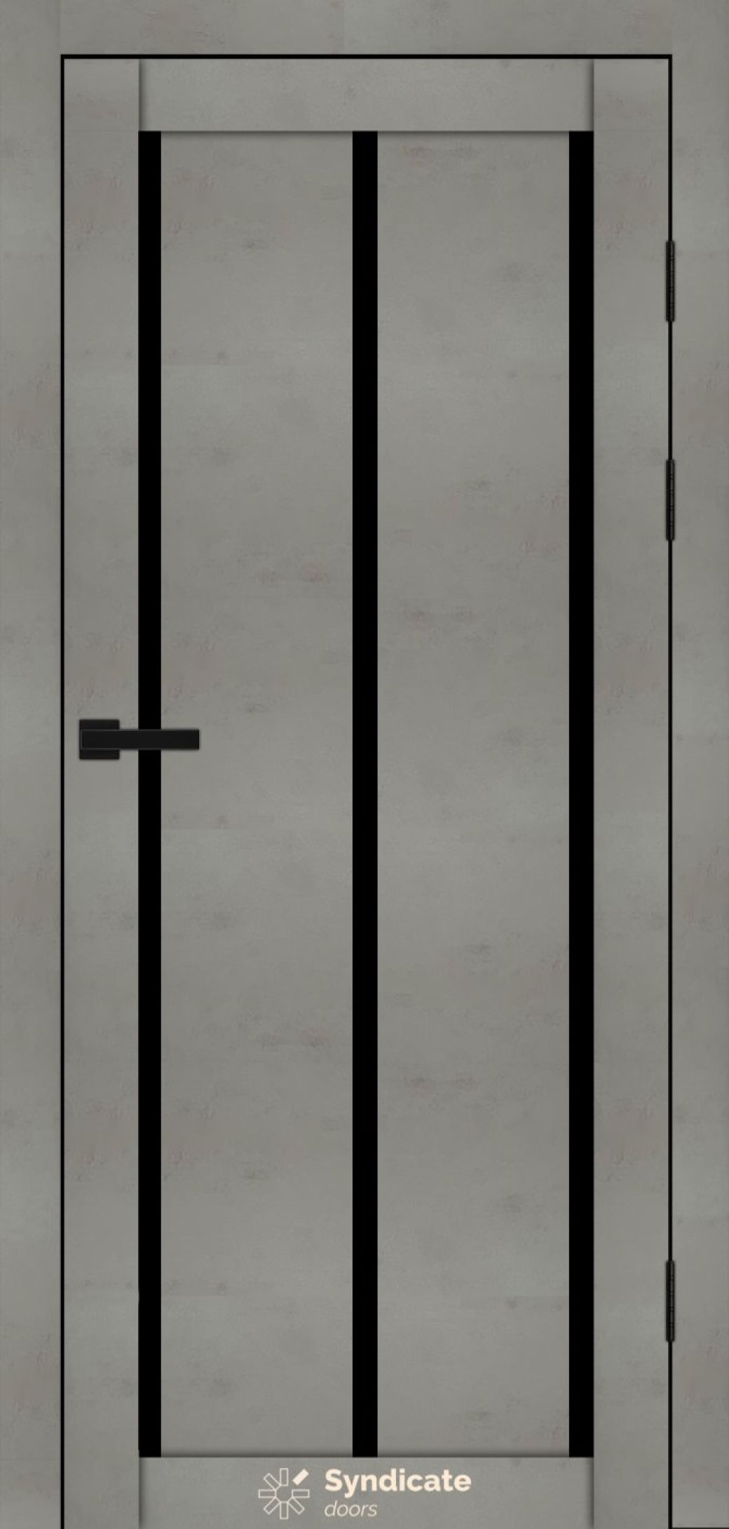 Міжкімнатні двері Syndicate Doors (40 мм)  PVC SD-128 Бетон світлий Чорне