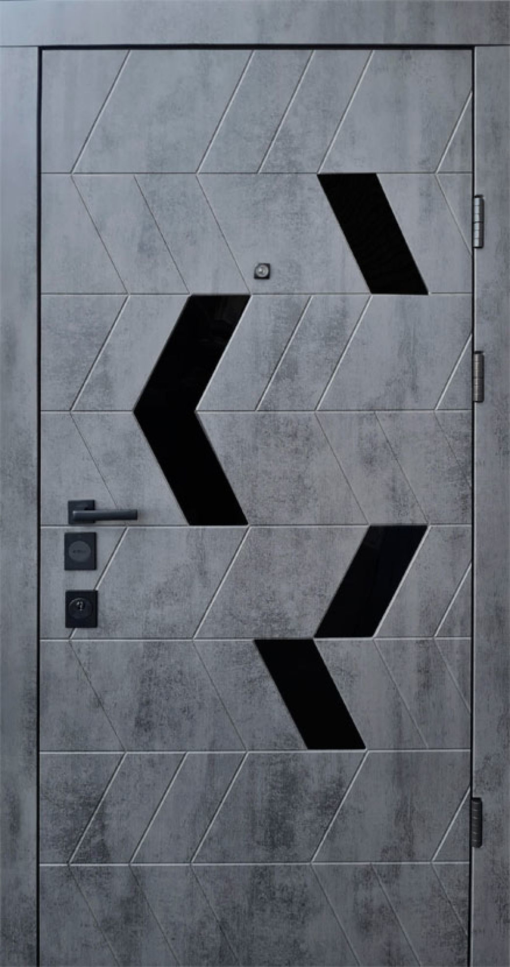 Вхідні двері Qdoors, колекція Авангард, Конверс, бетон темний/грей софт