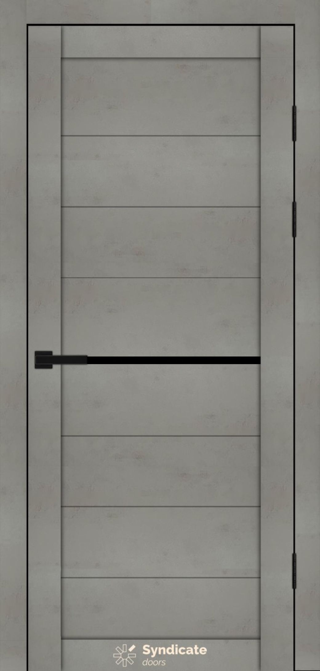 Міжкімнатні двері Syndicate Doors (40 мм)  PVC SD-129 Бетон світлий Чорне
