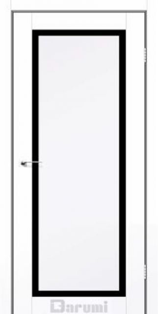 Міжкімнатні двері Darumi Annecy (40мм) Білий матовий Чорне Скло