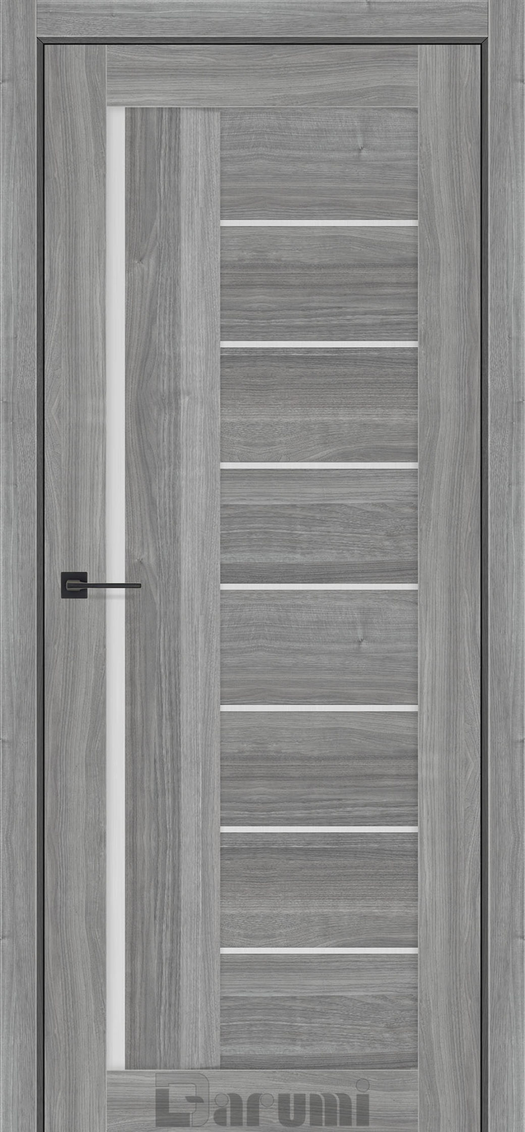 Міжкімнатні двері Darumi Floriana-01 (40 мм) Горіх грей рівер Сатин білий
