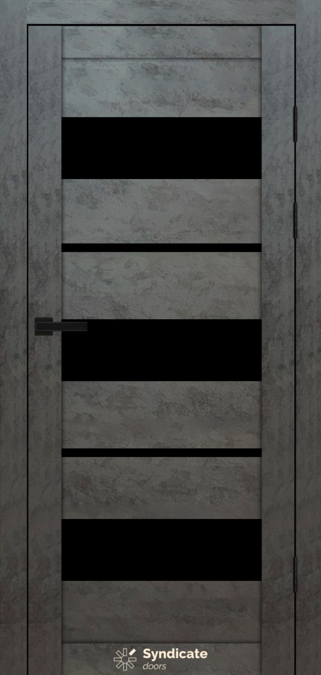 Міжкімнатні двері Syndicate Doors (40 мм)  PVC SD-105 Бетон темний Чорне