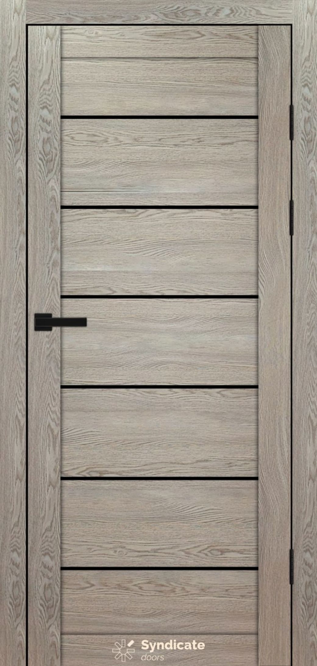 Міжкімнатні двері Syndicate Doors (40 мм)  PVC SD-108 Дуб натуральний Чорне