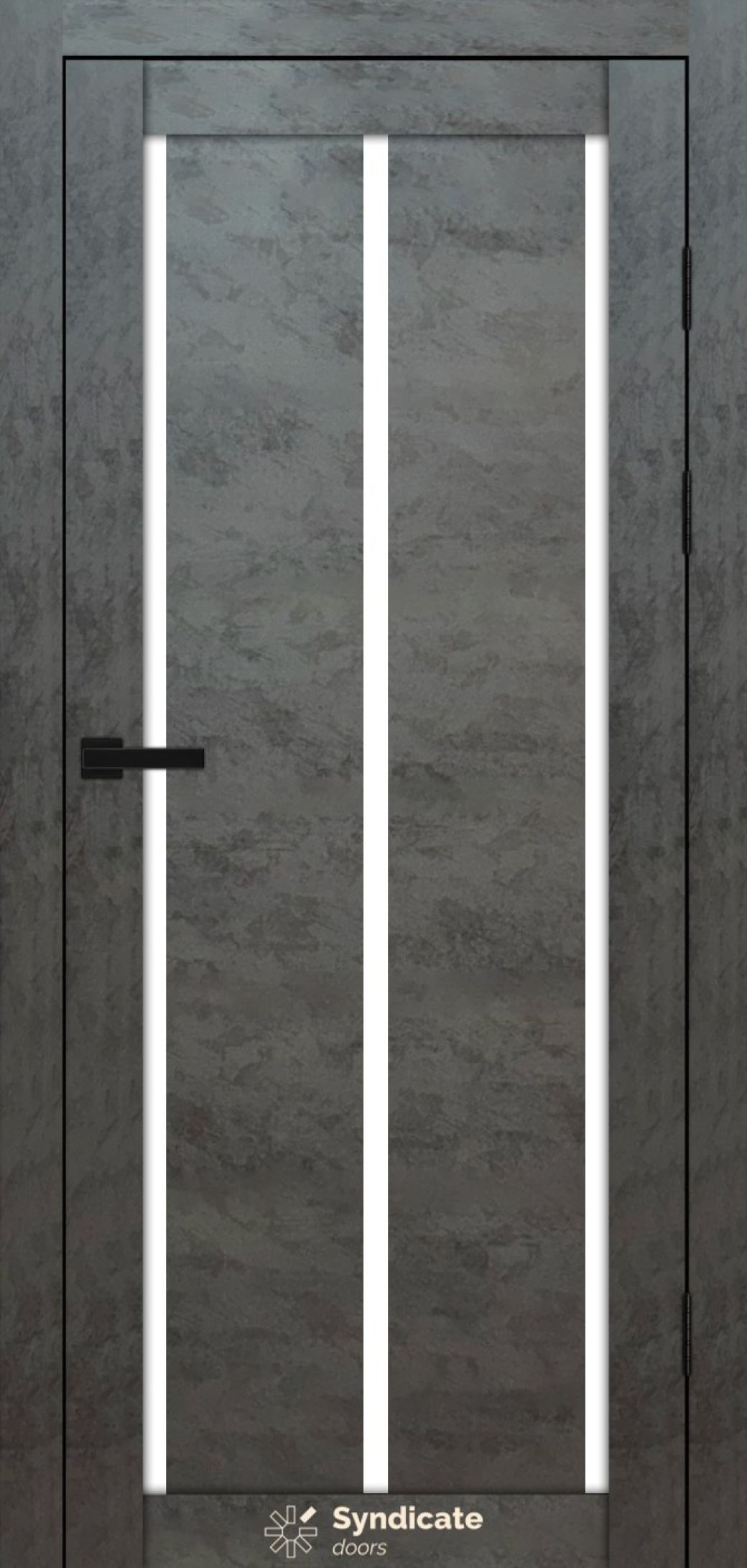 Міжкімнатні двері Syndicate Doors (40 мм)  PVC SD-128 Бетон темний Сатин