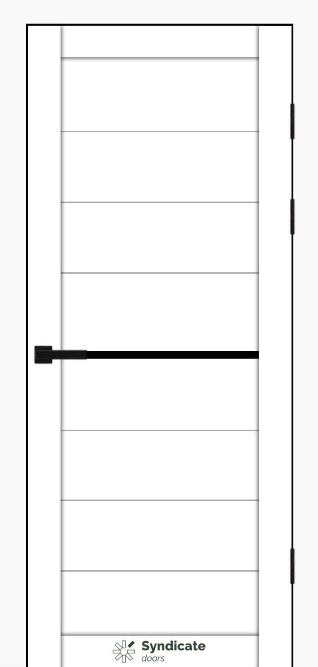Міжкімнатні двері Syndicate Doors (40 мм)  PVC SD-129 Білий оксамит Чорне
