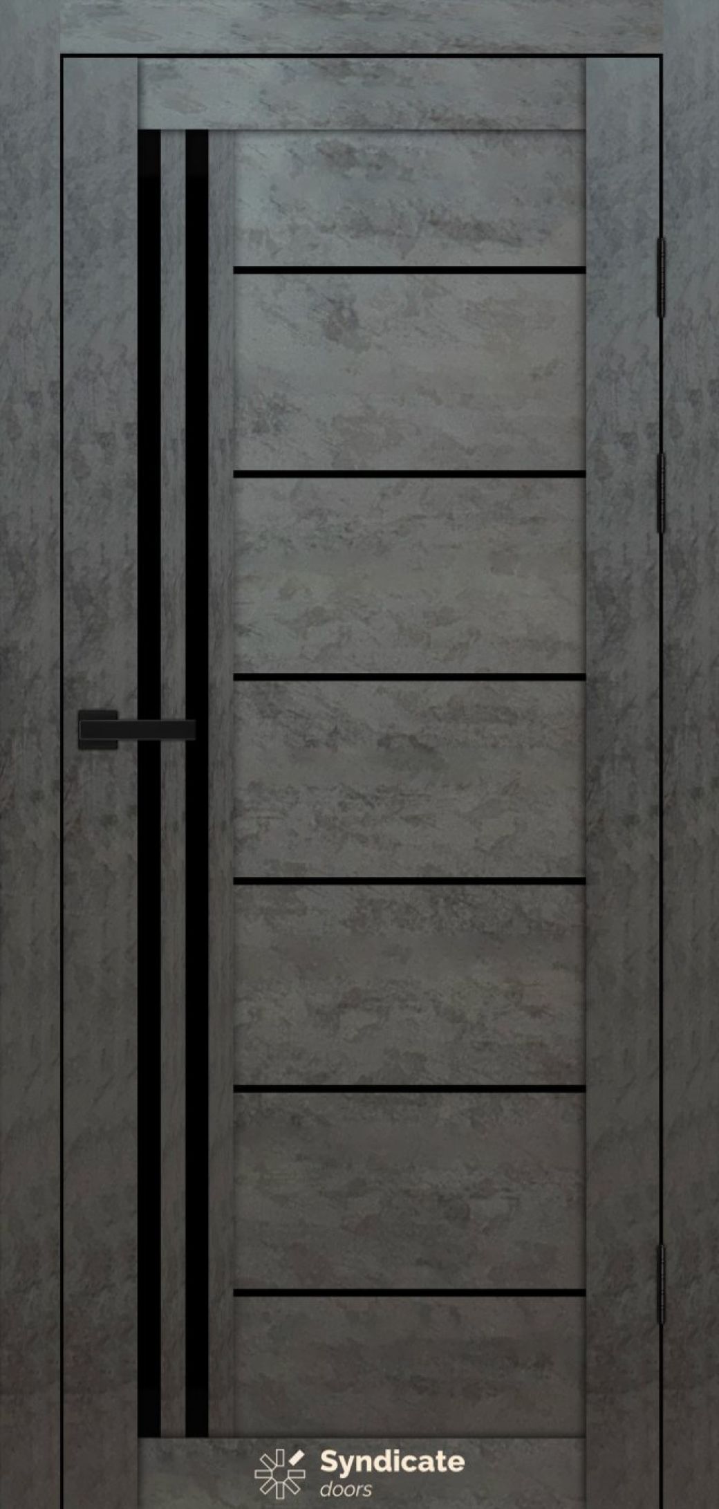 Міжкімнатні двері Syndicate Doors (40 мм)  PVC SD-114 Бетон темний Чорне