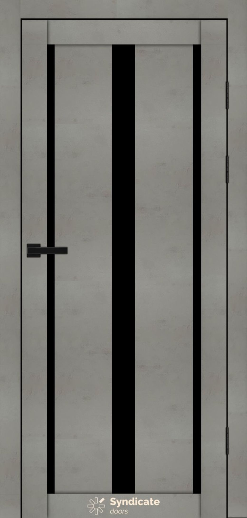 Міжкімнатні двері Syndicate Doors (40 мм)  PVC SD-127 Бетон світлий Чорне