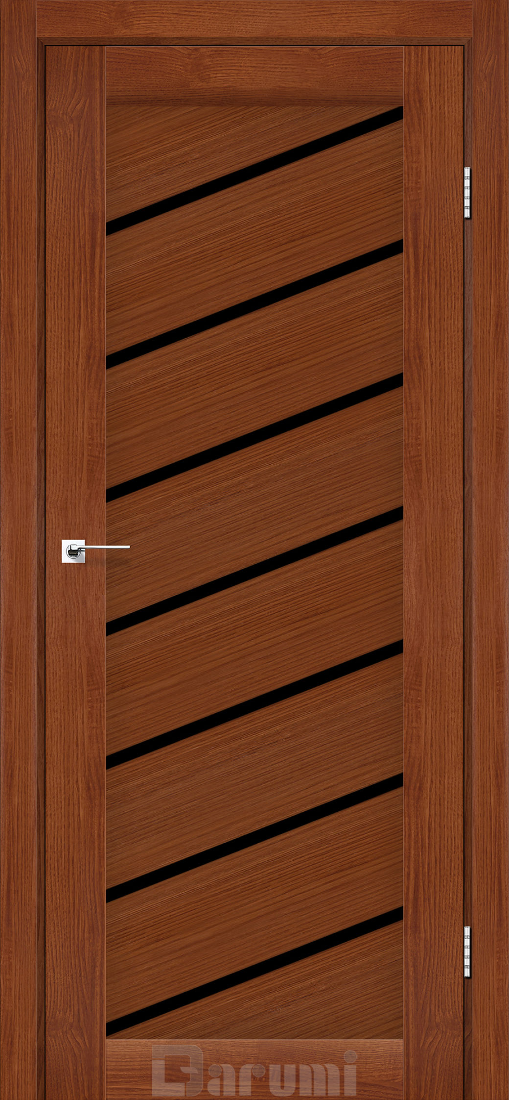 Міжкімнатні двері Darumi Rosalia (40 мм) Горіх роял Чорне скло