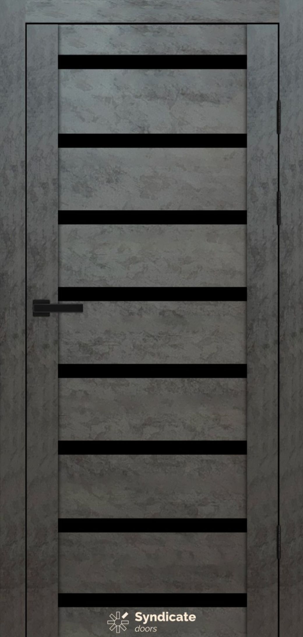 Міжкімнатні двері Syndicate Doors (40 мм)  PVC SD-103 Бетон темний Чорне