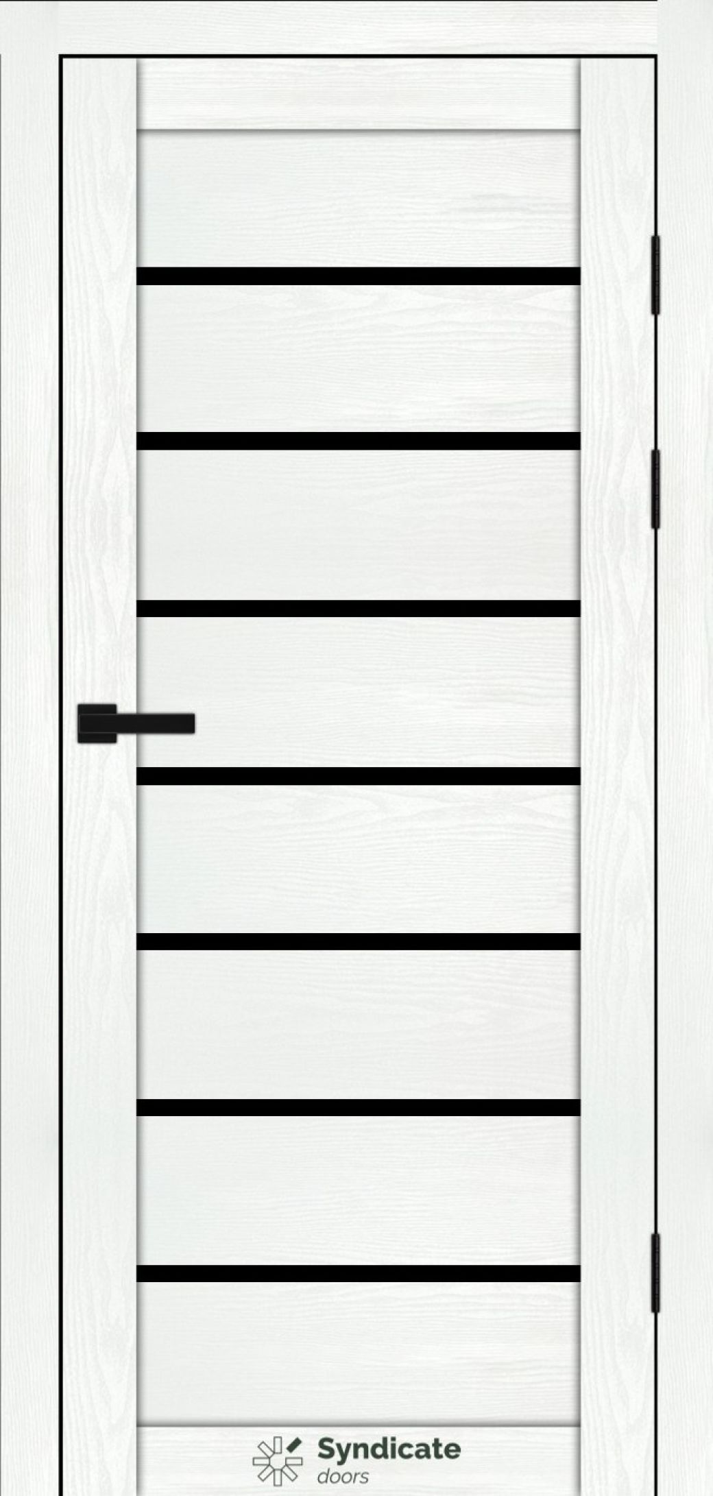 Міжкімнатні двері Syndicate Doors (40 мм)  PVC SD-102 Біла структура Чорне