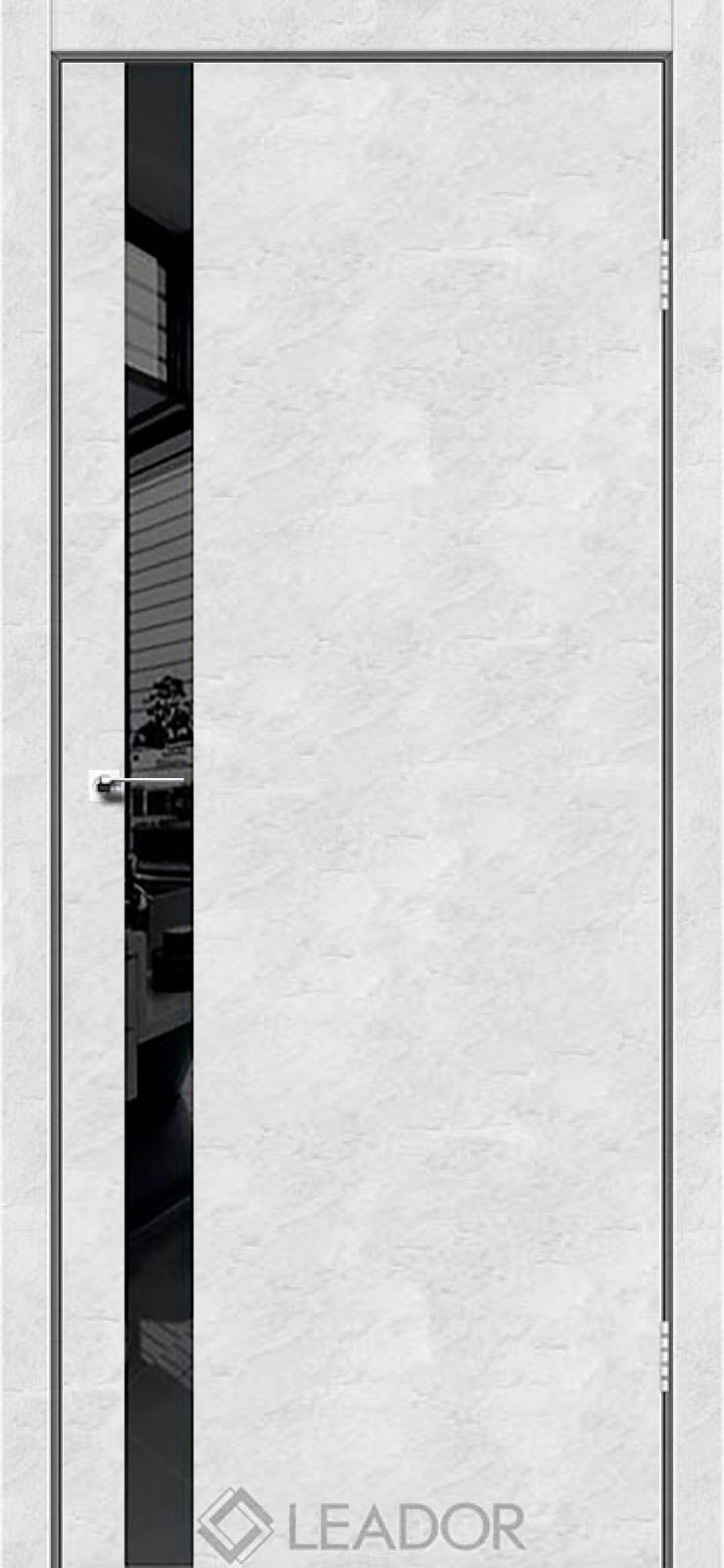 Міжкімнатні двері LEADOR Asti Білий бетон Lakobel черный