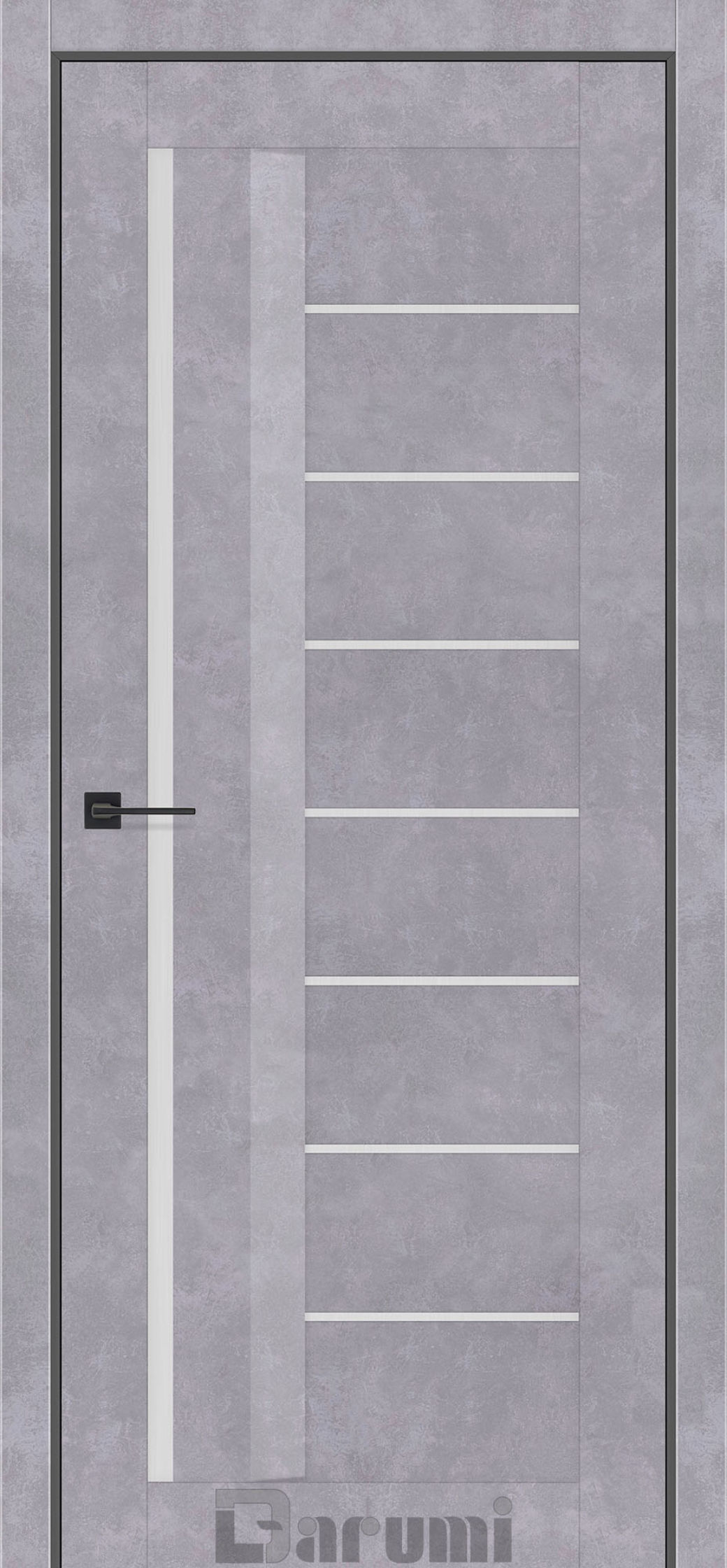 Міжкімнатні двері Darumi Floriana-01 (40 мм) Сірий бетон Сатин білий