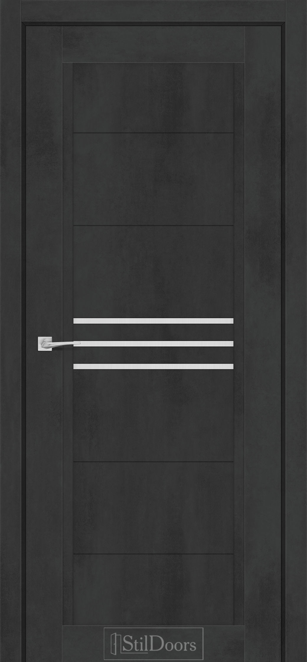 Міжкімнатні Двері StilDoors Ravello (40мм.) Бетон Антрацит Сатин білий
