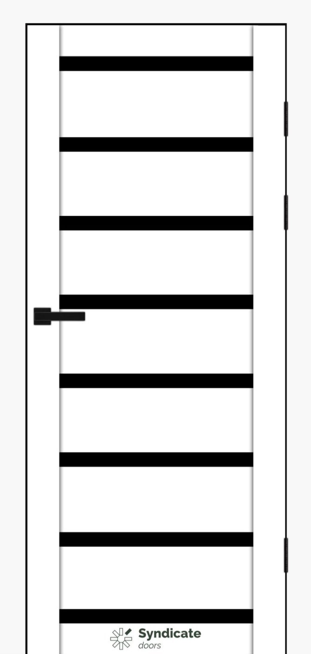 Міжкімнатні двері Syndicate Doors (40 мм)  PVC SD-103 Білий оксамит Чорне