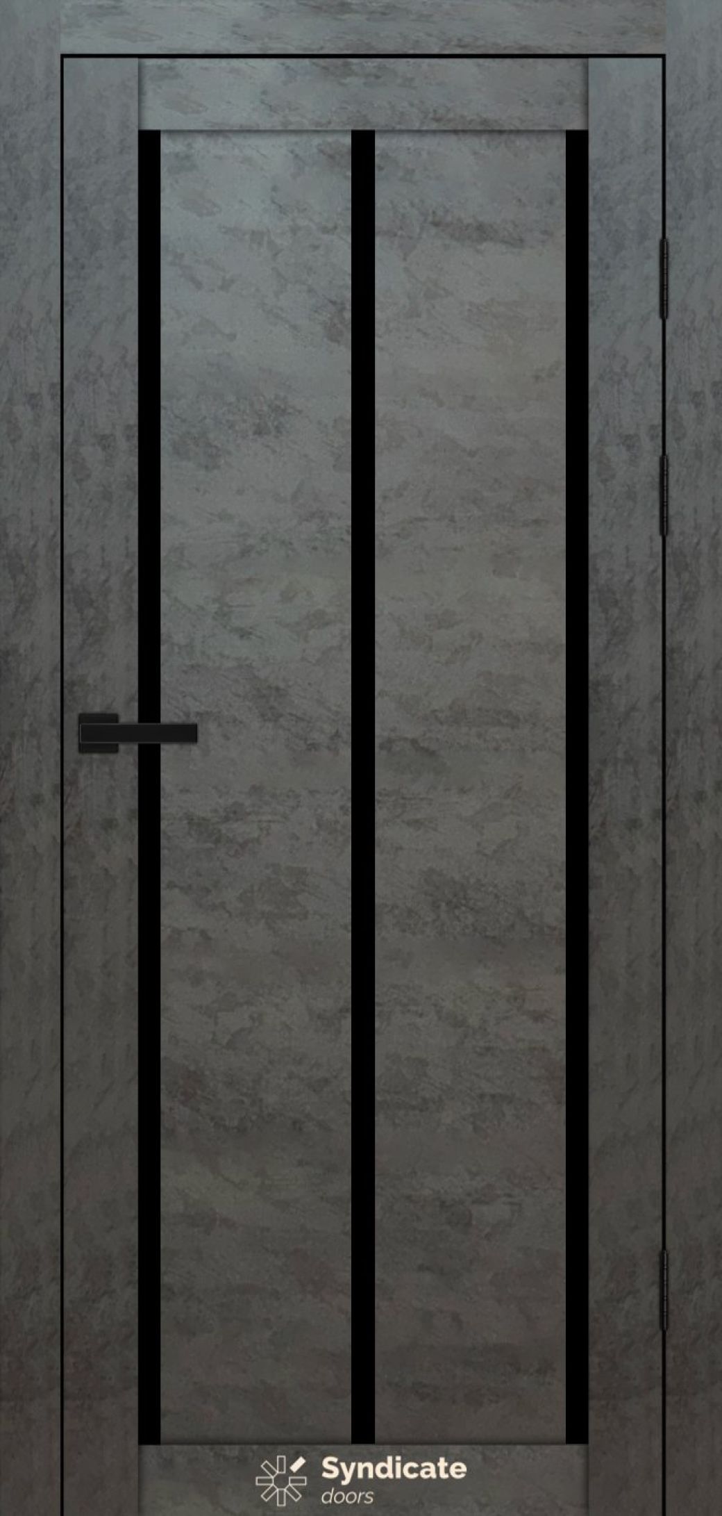 Міжкімнатні двері Syndicate Doors (40 мм)  PVC SD-128 Бетон темний Чорне