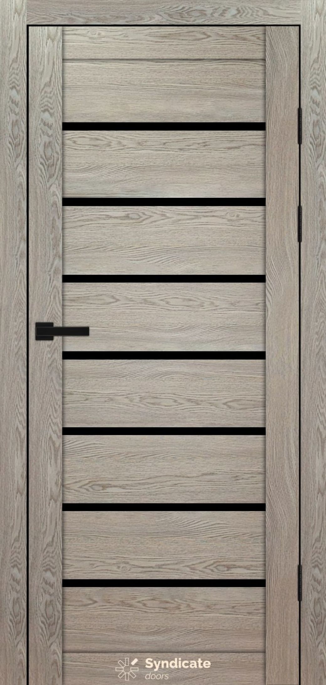 Міжкімнатні двері Syndicate Doors (40 мм)  PVC SD-102 Дуб натуральний Чорне
