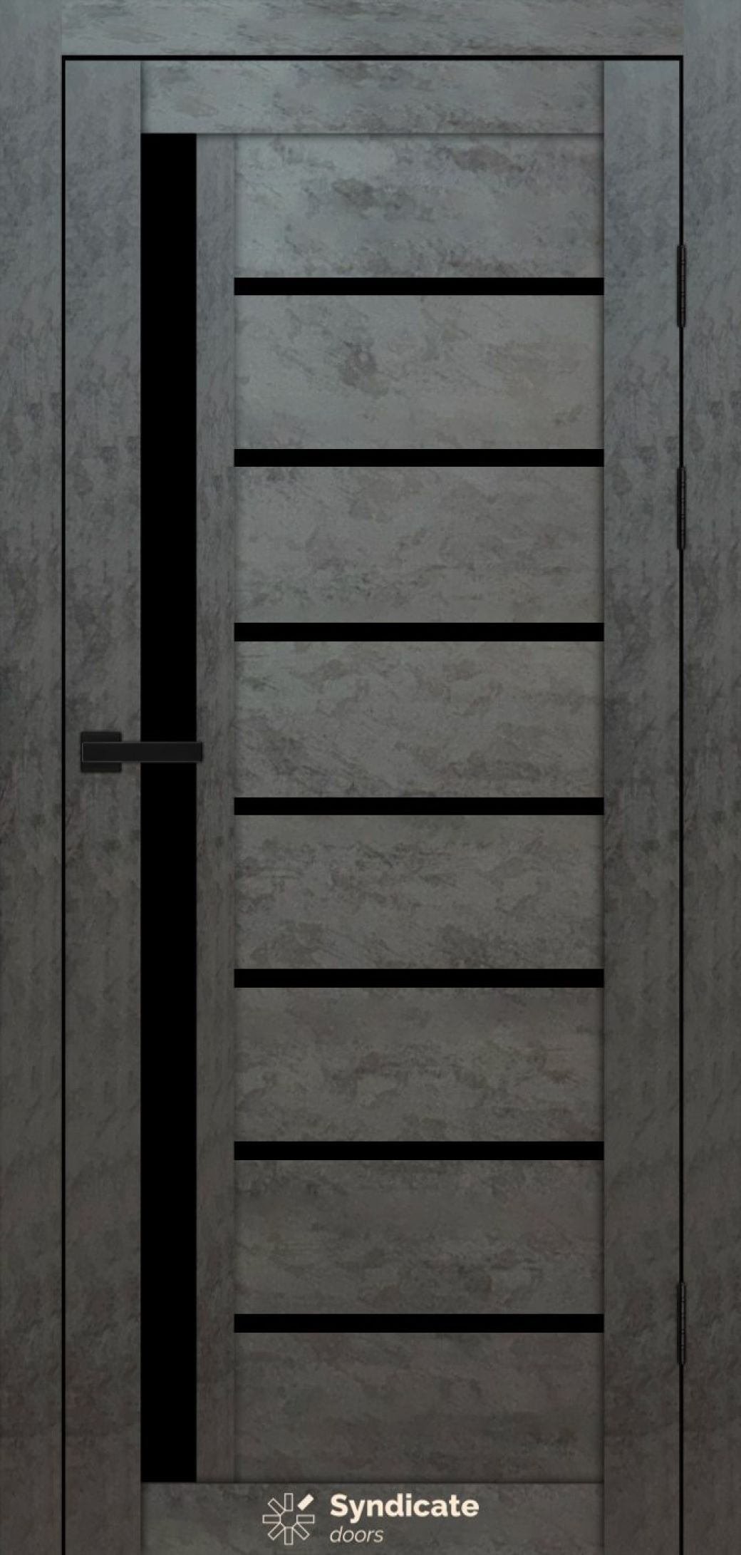 Міжкімнатні двері Syndicate Doors (40 мм)  PVC SD-101 Бетон темний Чорне